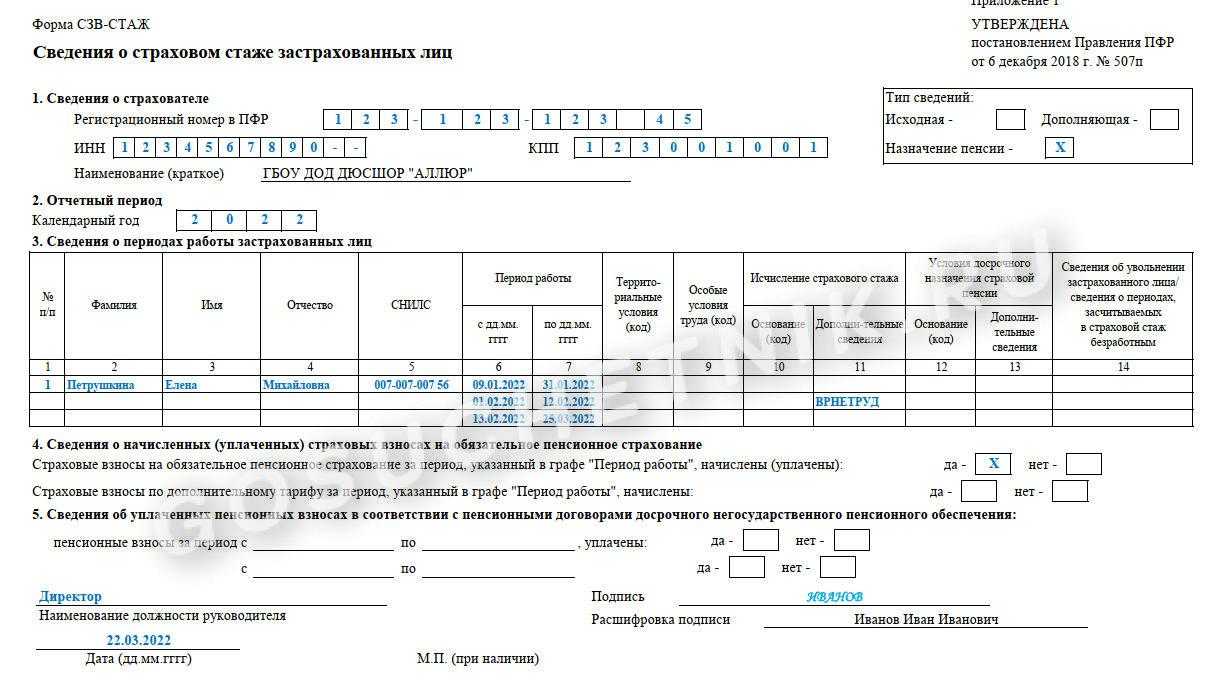 Как в Сведениях о страховом стаже застрахованных лиц форме СЗВ СТАЖ отражается командировка