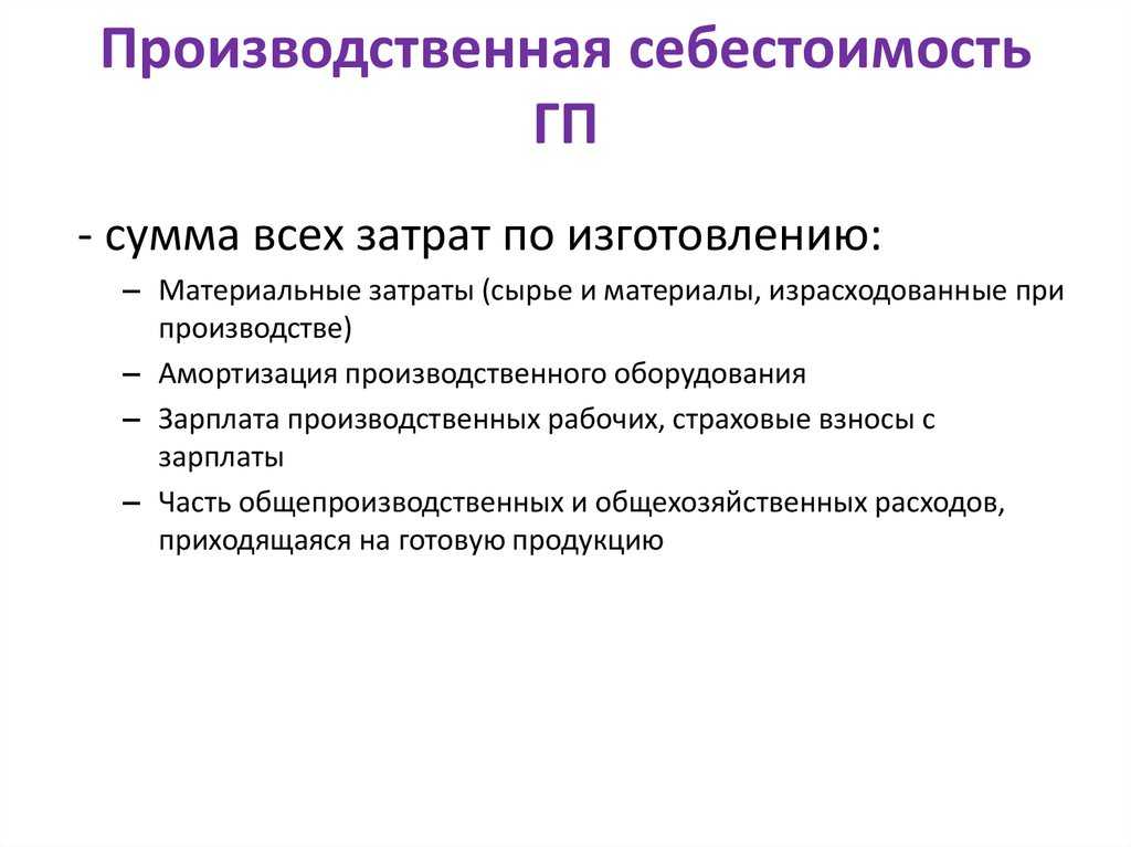 Производственная себестоимость