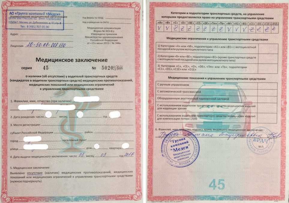Сколько действует медицинская справка для водительских прав?