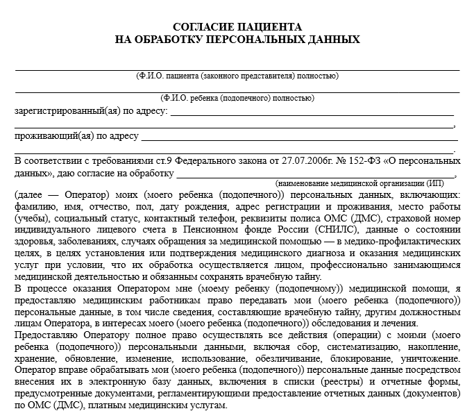 Соблюдение требований законодательства в области обработки персональных данных и сохранения врачебной тайны
