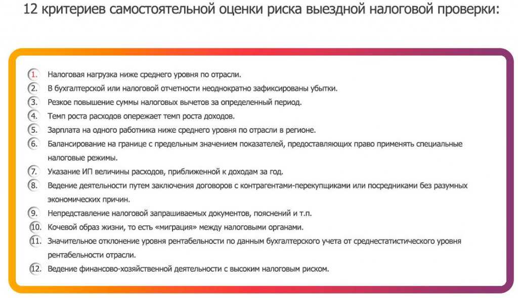 Риски выездной налоговой проверки: 12 критериев
