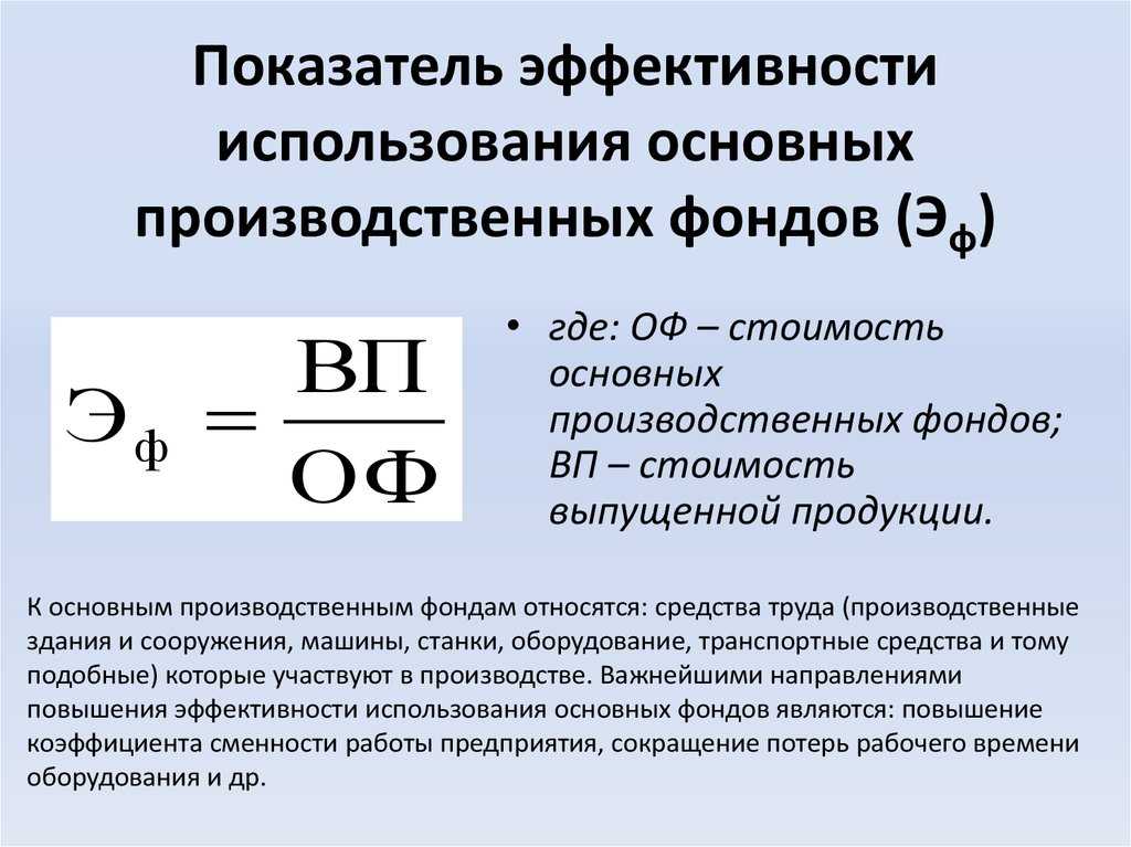 Cтруктура основных фондов. формула. как рассчитать