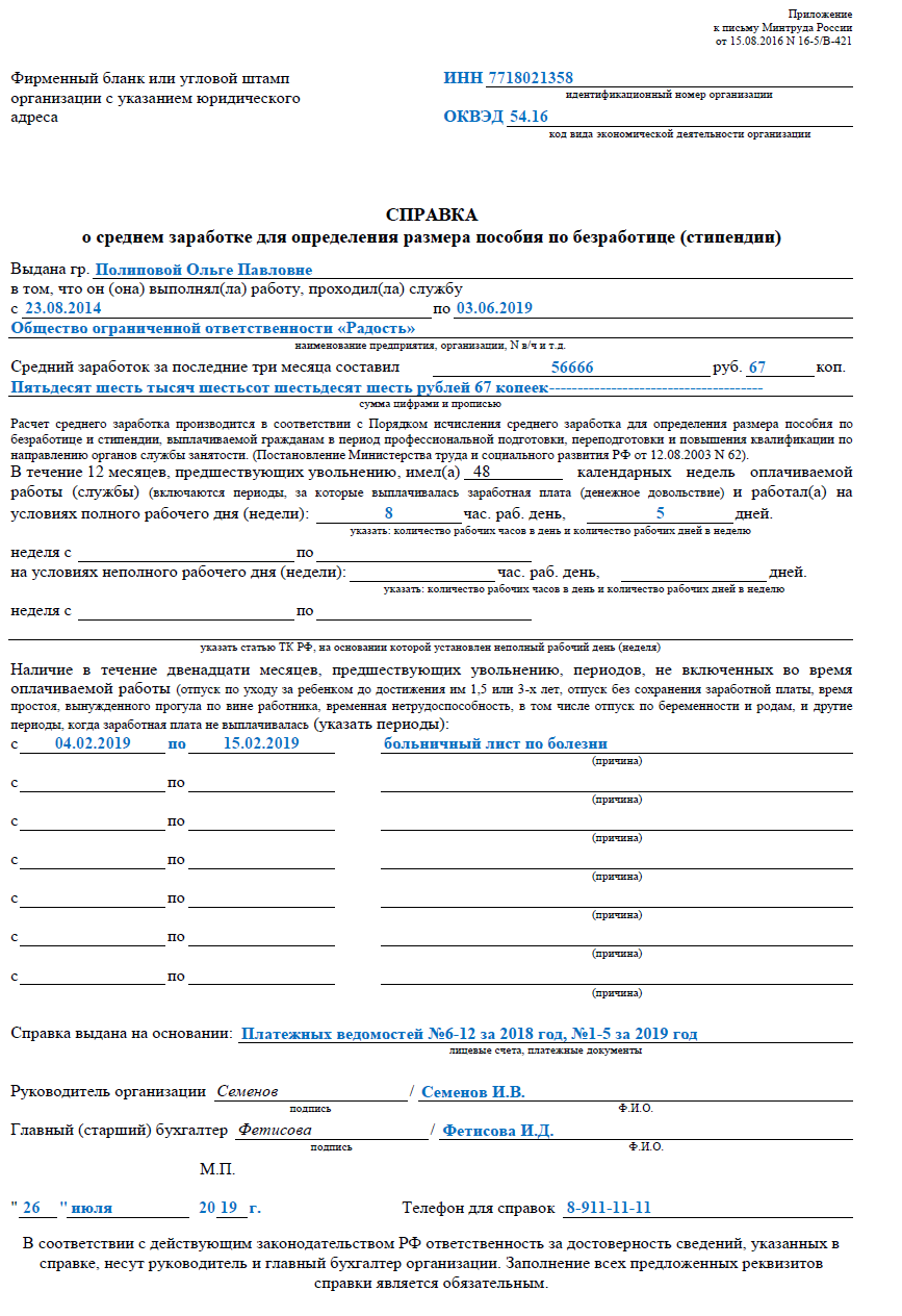 Справка о доходах в свободной форме. образец заполнения и бланк 2024 года для скачивания