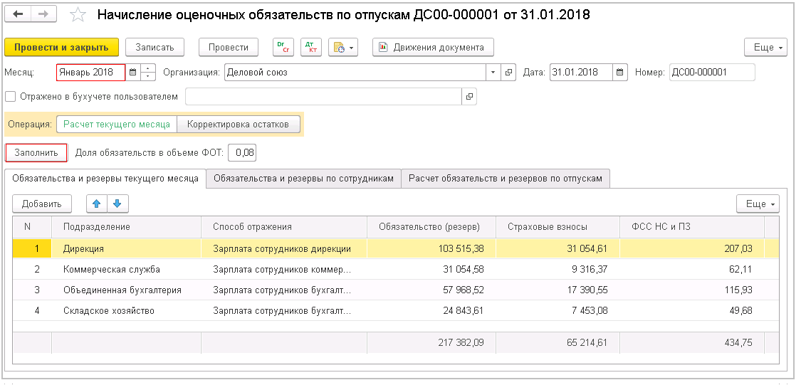 Оценочные обязательства предприятия