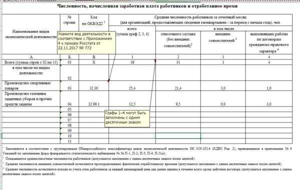 Отчет по форме п-4 2024: образец заполнения и срок сдачи