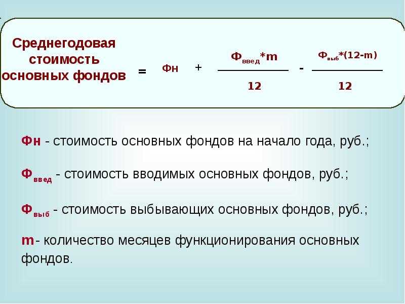 Как определяется среднегодовая стоимость ОПФ