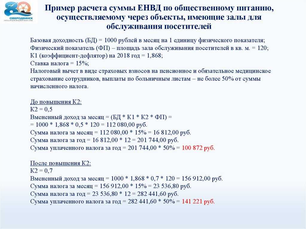 Калькулятор енвд в 2020 для ип, расчет и налог, сроки