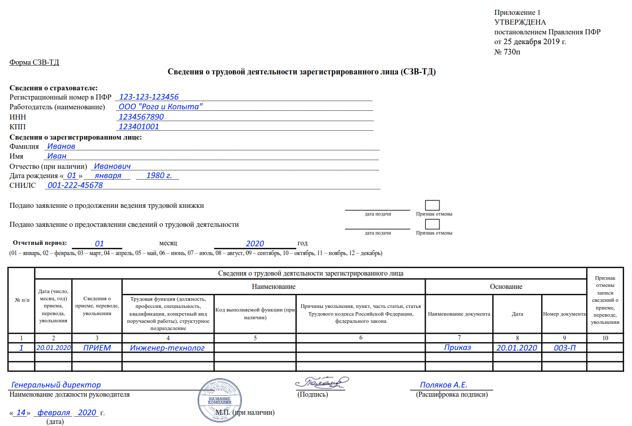 Ответы на вопросы по правилам заполнения сзв-тд