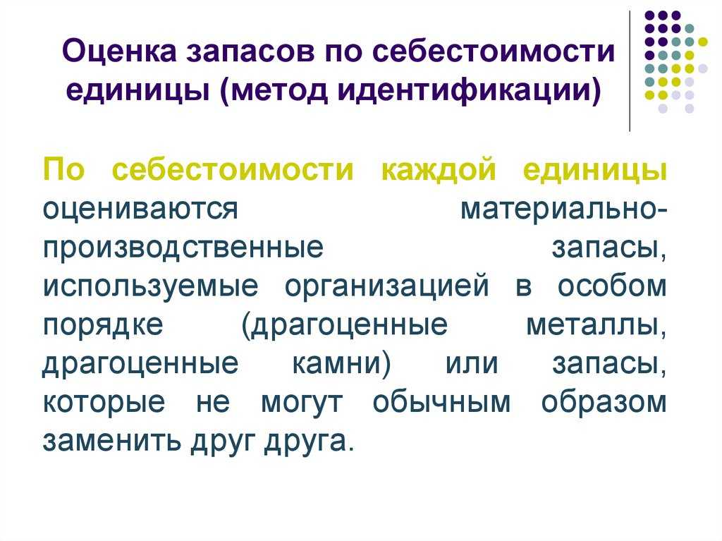 Методы оценки себестоимости