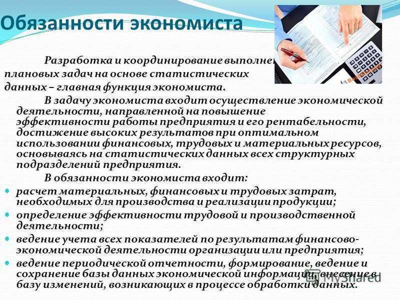 В чем заключается работа экономиста на предприятии