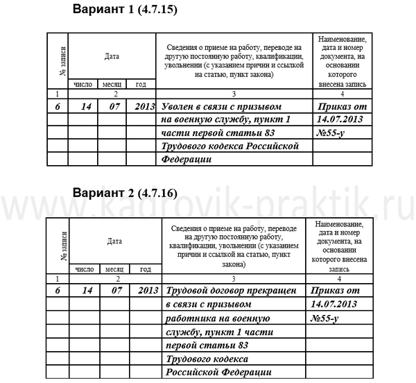 Увольнение по призыву в армию на военную службу, выходное пособие в связи с уходом