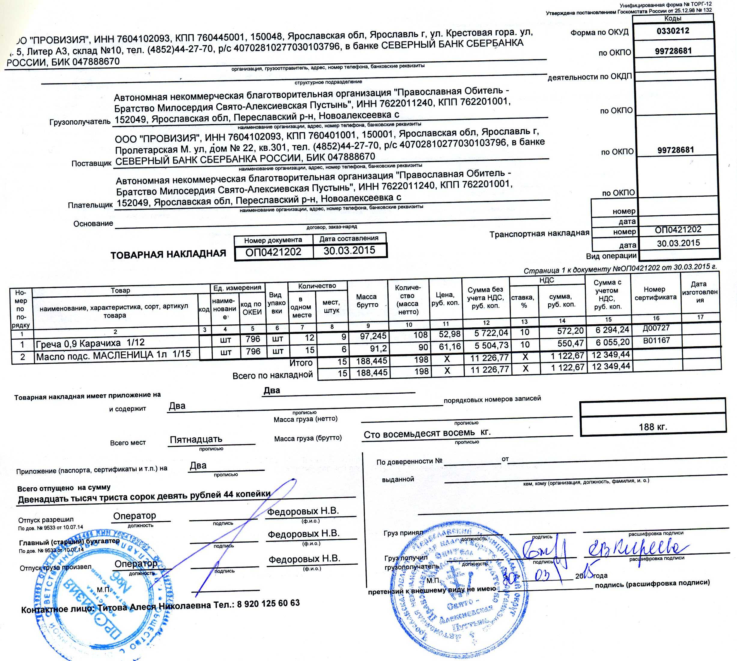 Правила заполнения товарной накладной для ип