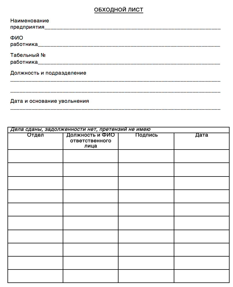 Обходной лист при увольнении: законно это или нет и обязательно ли его подписывать - для чего нужно работнику или военнослужащему проходить и собирать подписи