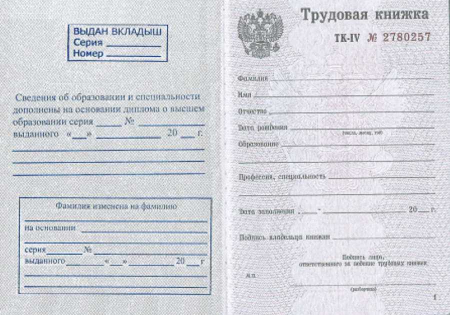 Вкладыш в трудовую книжку в 2022: как оформить и вшить, образец заполнения и кто должен покупать?