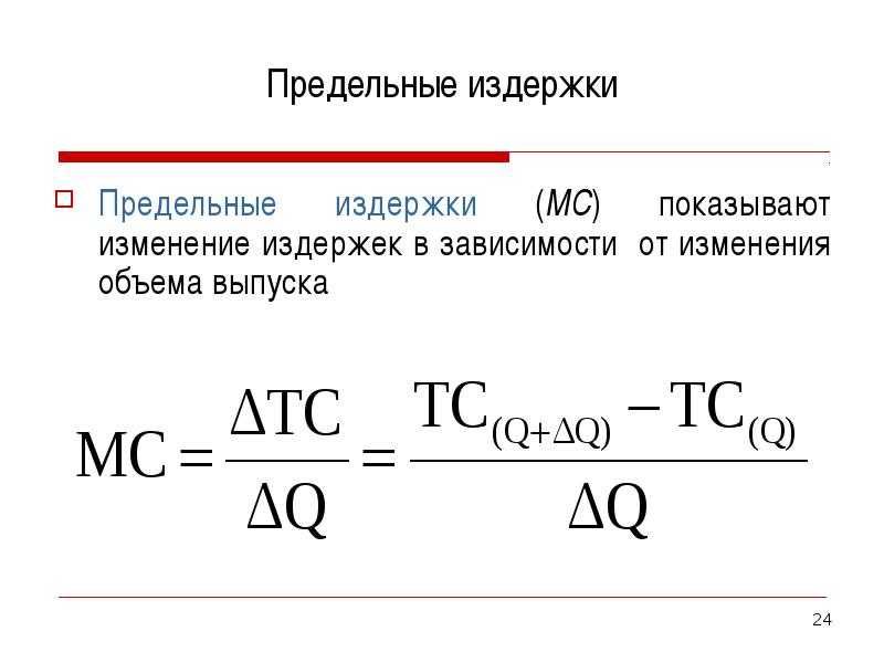 Предельные издержки - понятие, формула расчета, графики