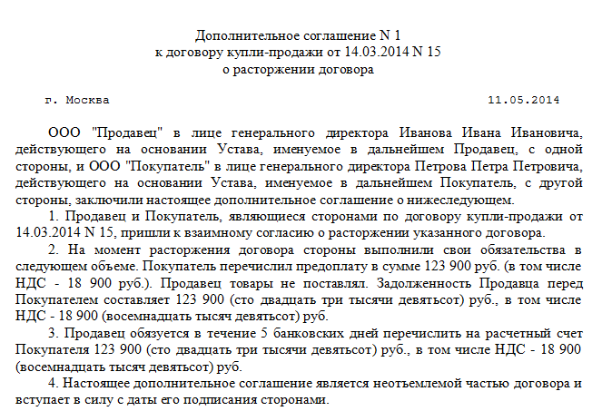 Соглашение об отступном, образец и пример составления