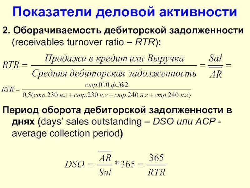 Коэффициент оборачиваемости дебиторской задолженности