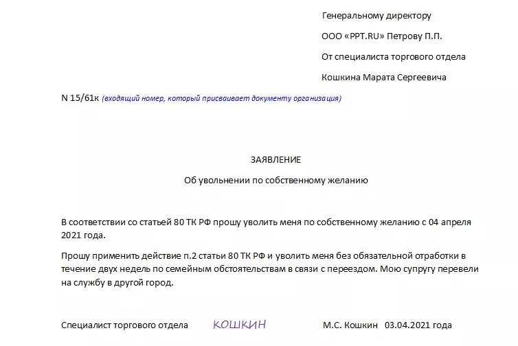 Заявление об увольнении в связи с выходом на пенсию: образец 2024