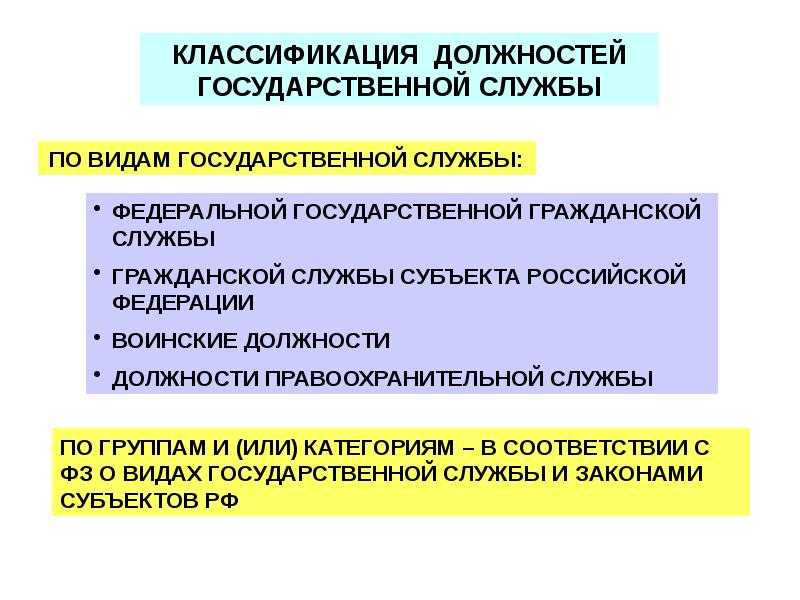 Классификация должностей государственной гражданской и муниципальной службы