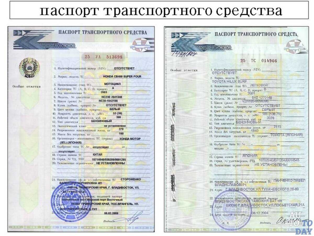 Утилизационный сбор в птс что это значит особые отметки
