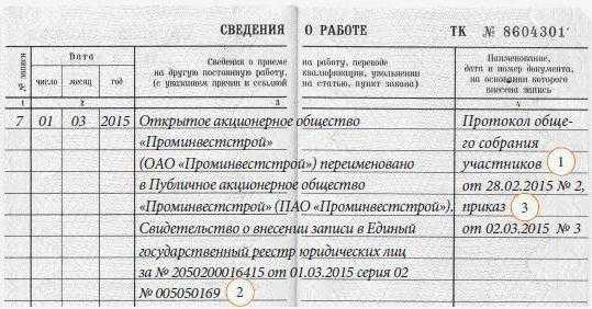 Лист записи егрюл как основание для внесение записи в трудовую книжку о переименовании казенного учреждения