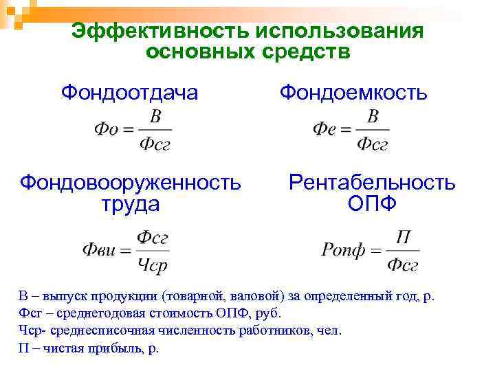 Фондоотдача активной части основных средств формула, как рассчитать фондоемкость?